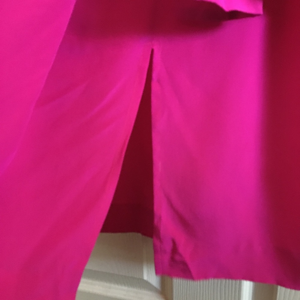 Vintage Liz Claiborne Silk Fuchsia Dress Size 10p - Picture 3 of 4